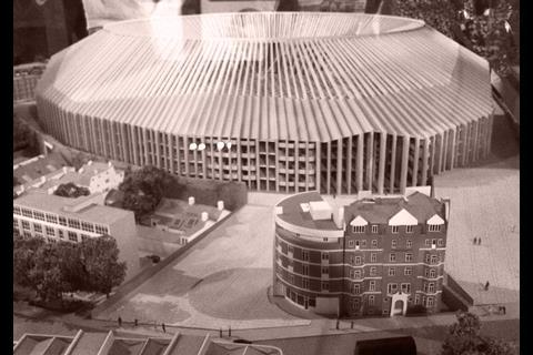 Herzog & de Meuron - model of proposed stadium for Chelsea FC - view from Fulham Road